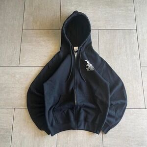 Port & Company Ocean Beach California Zip Up Hoodie Black Small Seagull Graphic